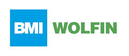 Logo der Marken BMI und Wolfin in Blau und Grün, mit dem Namen BMI links und Wolfin rechts.
